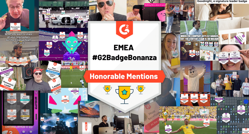 Celebrating Honorable Mentions from G2’s EMEA Badge Bonanza Competition