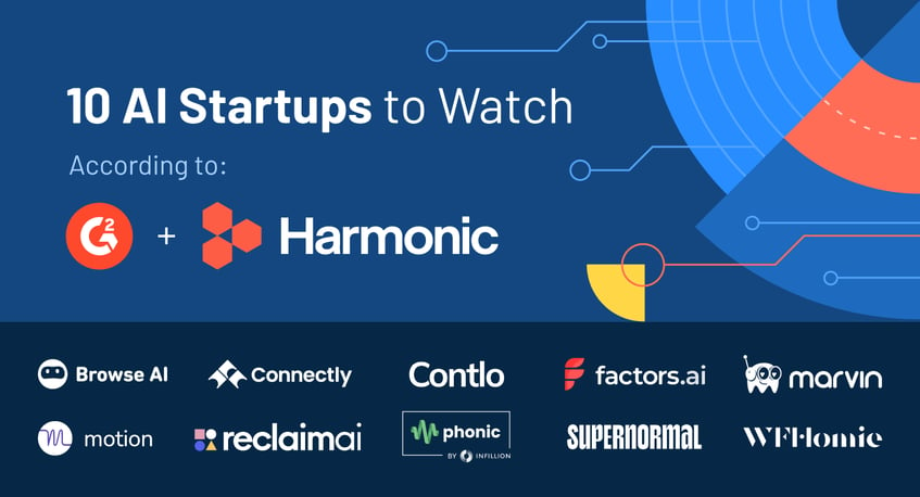 G2 & Harmonic Data Reveals Top 10 AI Startups to Watch